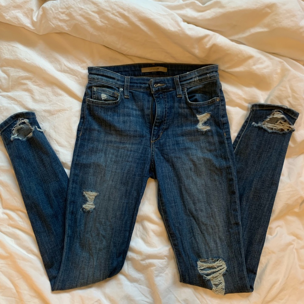 Distressed Blue Denim Jeans